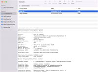 Crash report list of Apps